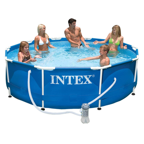 Vízforgatós medence szett, fémvázas, 305×76 cm, vízforgatóval - INTEX 28202 - SportSarok