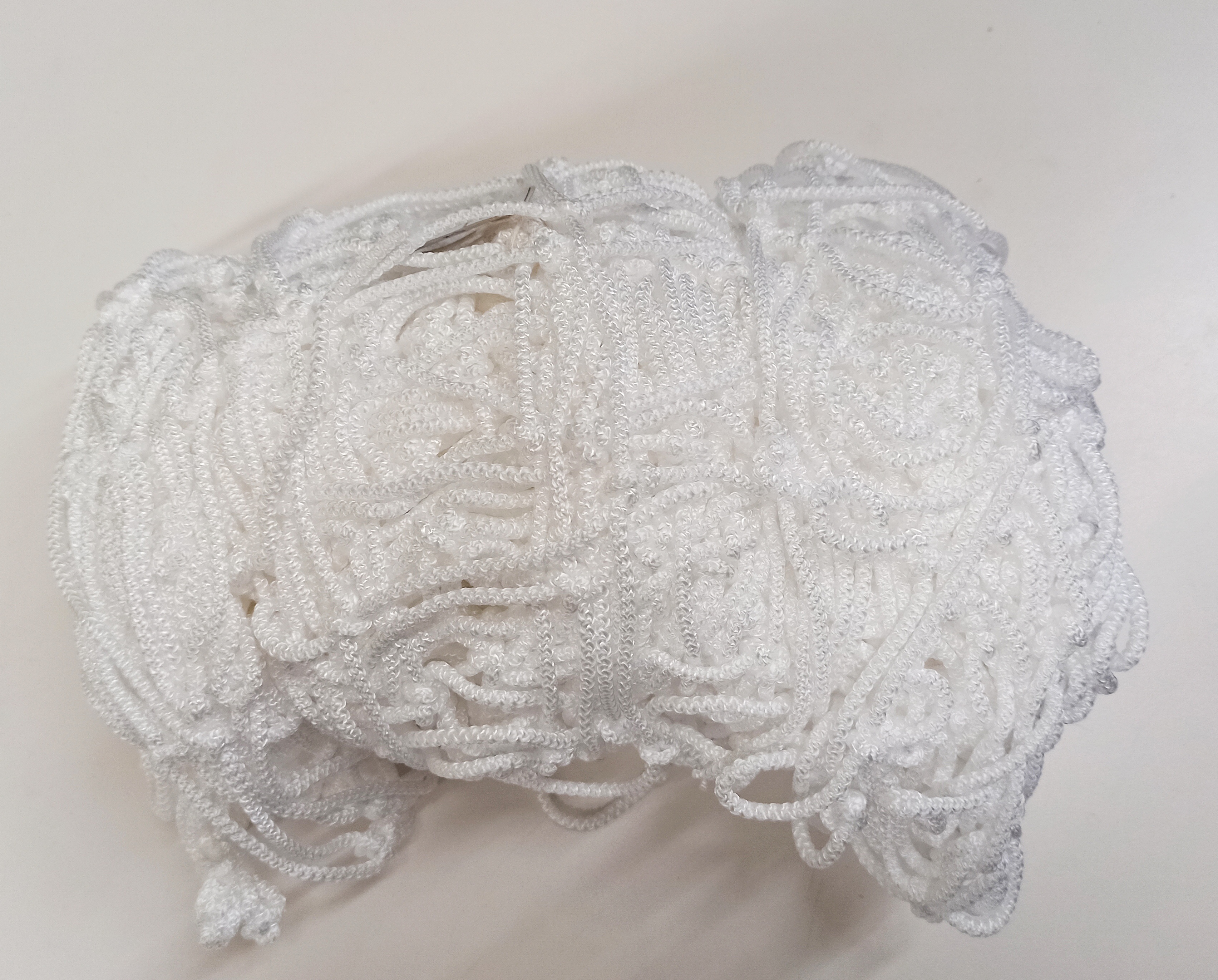Futball kapuháló, 4 mm szálvastagságú, 12 cm lyukbőségű, 7,5x2,5 m S-SPORT WHITE