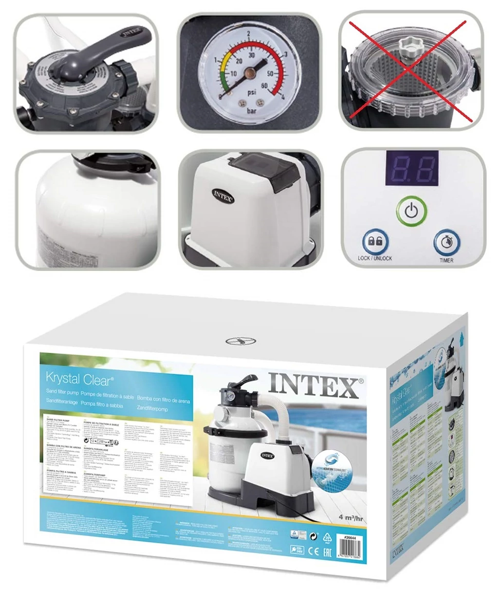 Vízforgató, homokszűrős INTEX Krystal Clear 26644