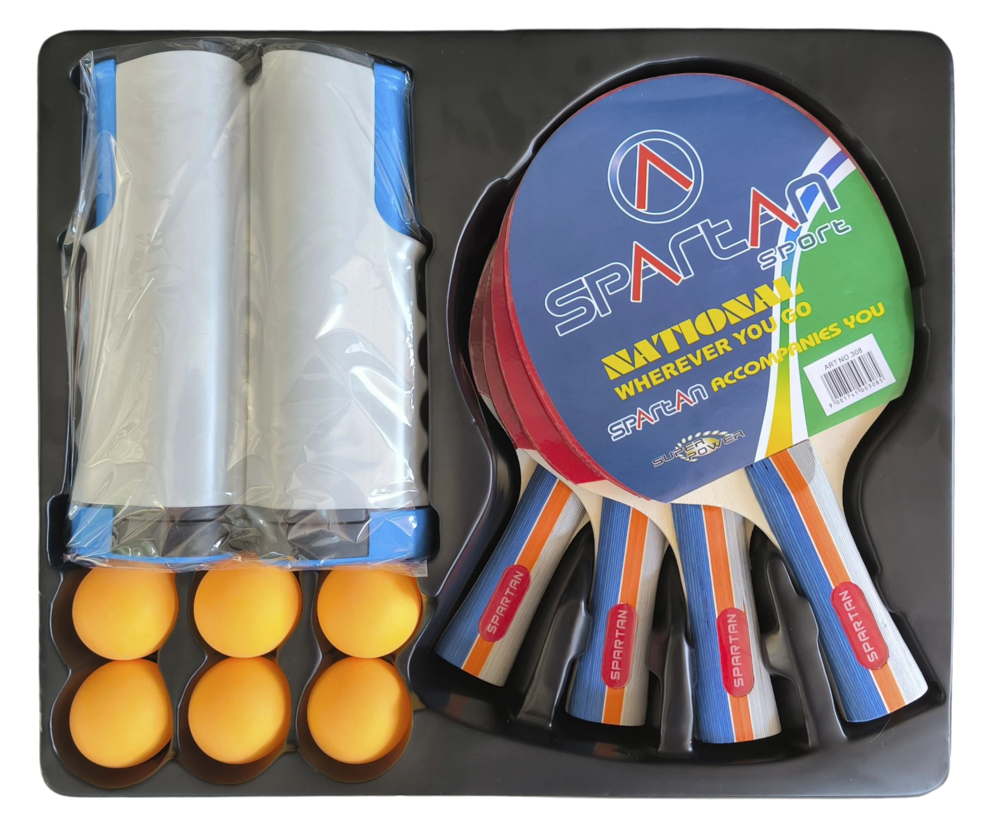 Pingpongütő szett, univerzális hálóval SPARTAN 308