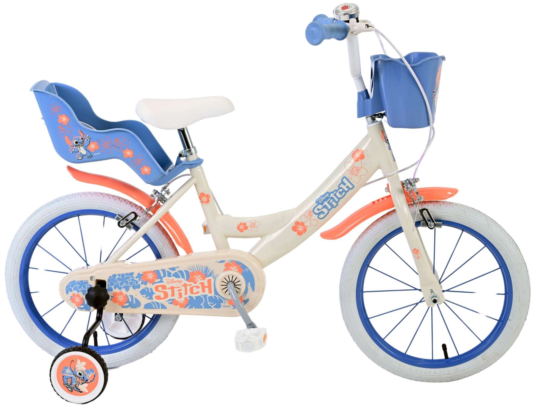 Volare Disney Stitch gyerek bicikli, 16 colos, két fékrendszeres