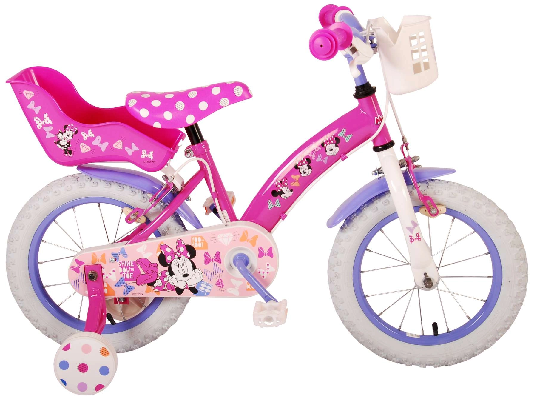 Volare Disney Minnie egér gyerek bicikli, 14 colos,  két fékrendszerrel